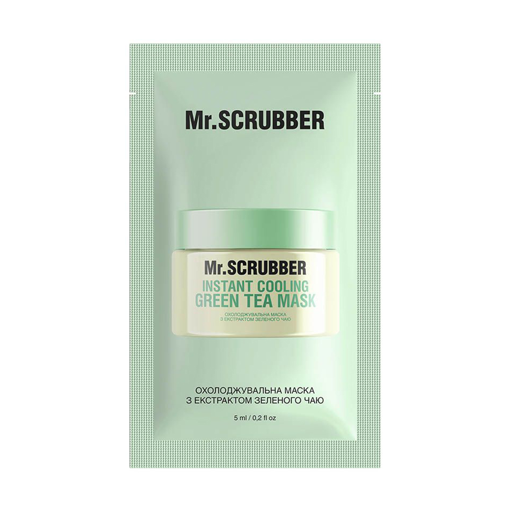 Охолоджувальна маска для обличчя Mr.Scrubber Instant Cooling Green Tea Mask з екстрактом зеленого чаю, 5 мл (саше)