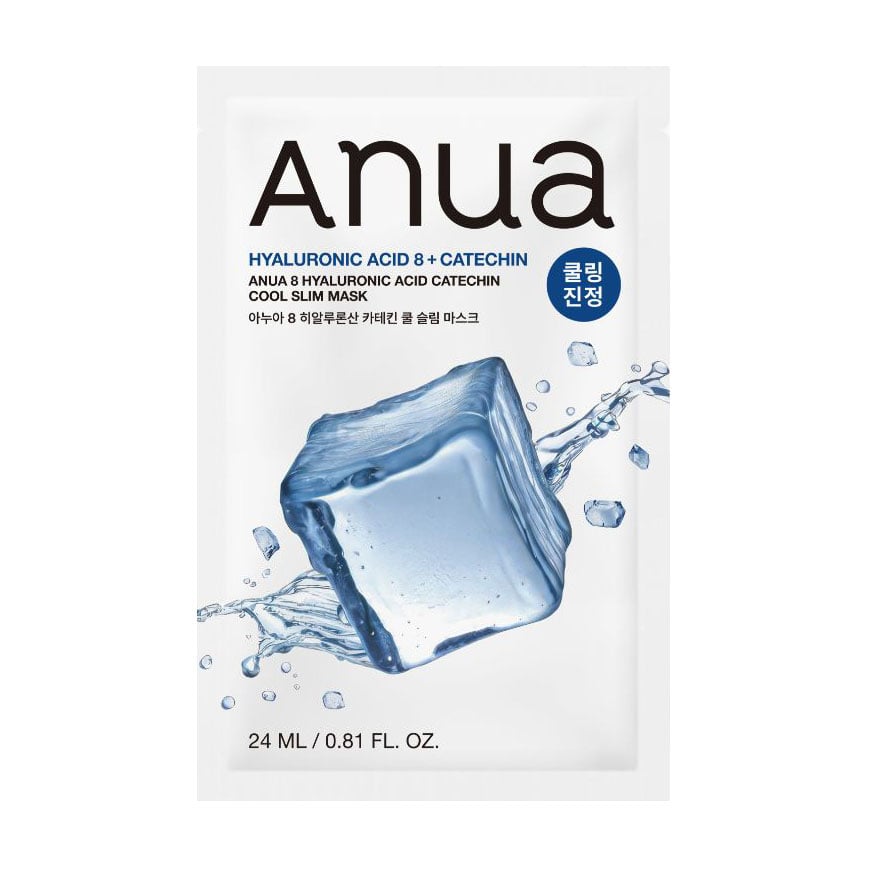Охолоджувальна тканинна маска для обличчя Anua 8 Hyaluronic Acid Catechin Cool Slim Mask з 8 видами гіалуронової кислоти та катехінами, 24 мл